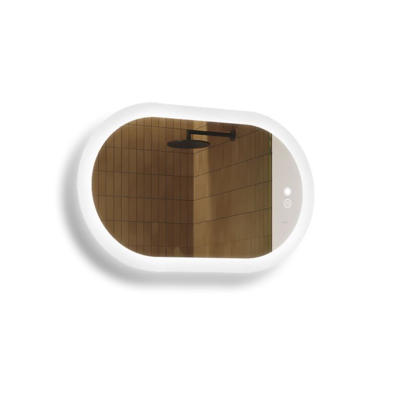 Lustro łazienkowe LED owalne 80x50 cm ARTFORMA podświetlane, regulacja światła, dotykowe, antyzaparowe, z oświetleniem