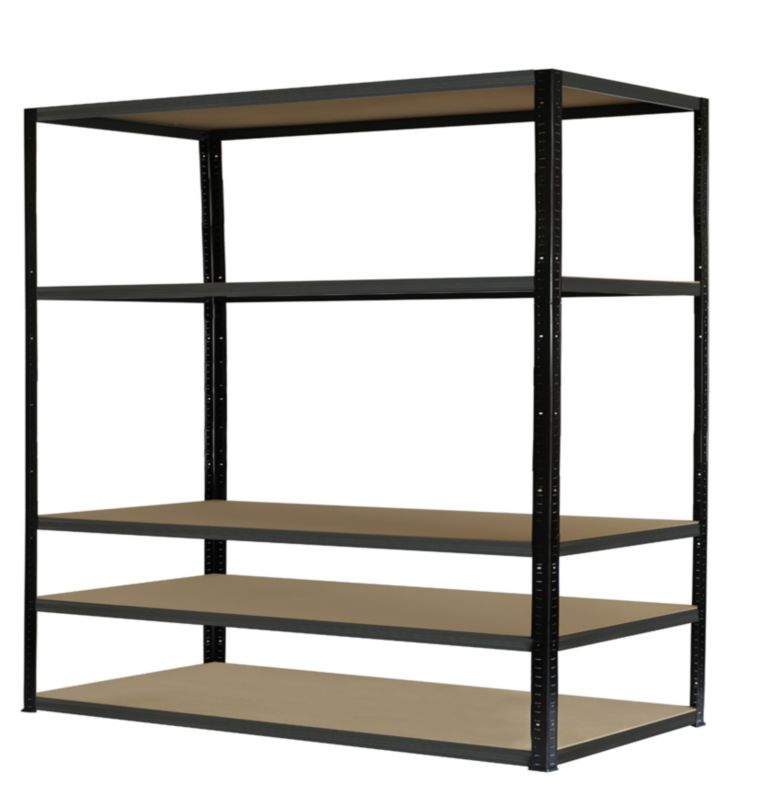 Regał metalowy MODO24 magazynowy stojak czarno-grafitowy helios 180x180x45cm 5 półek po 275 kg 1 szt.