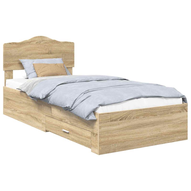 Łóżko WaszeMeble z Szufladami 90x200 cm Brązowe WM-3413240 1 szt.