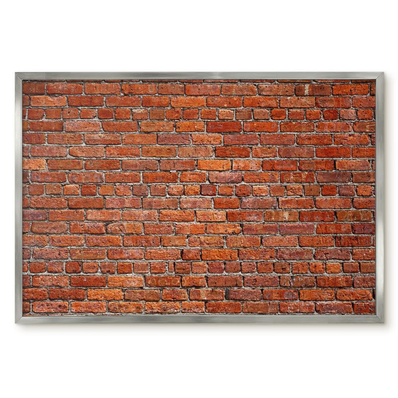 Tablica Magnetyczna Dekoracyjna Ścienna Tulup 60x40 cm Ceglana ściana 2 - Srebrna rama Do salonu, biura 1 szt.