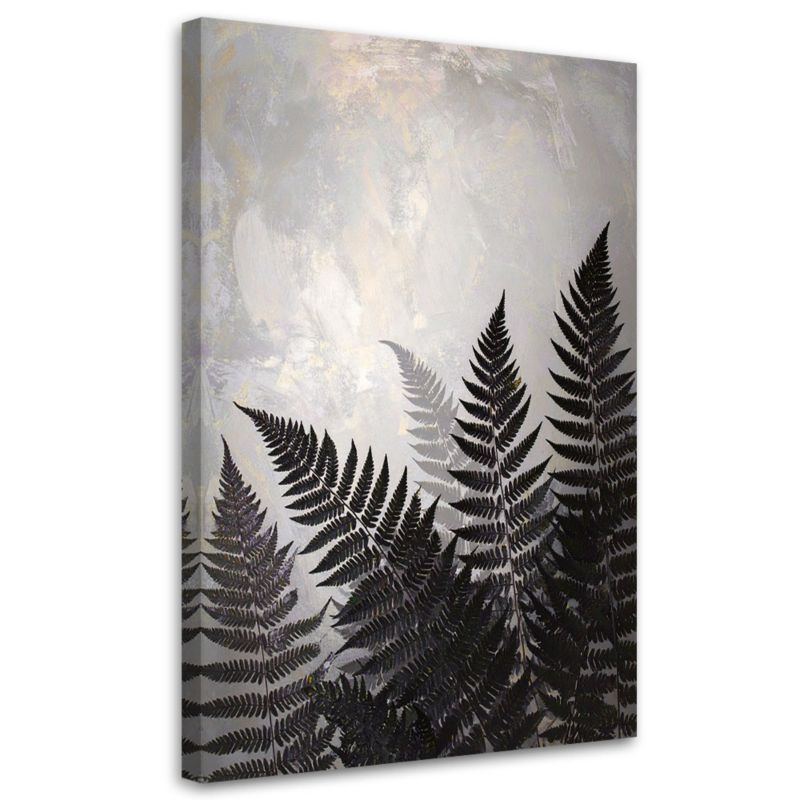 Obraz do salonu sypialni kuchni biura Feeby Czarne liście paproci 40x60cm 1szt