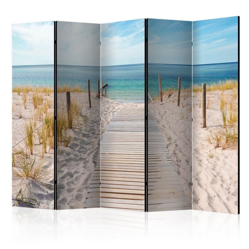 Parawan Muralo Dwustronny Plaża Krajobraz Nadmorski Pomost 225x172cm 1 szt.