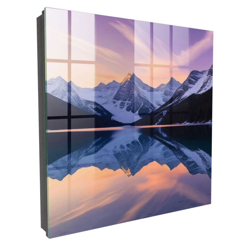 Wieszak Na Klucze Zamykany Tulup 30x30 cm Górski świat - Czarna - Otwierana na prawo 1 szt.
