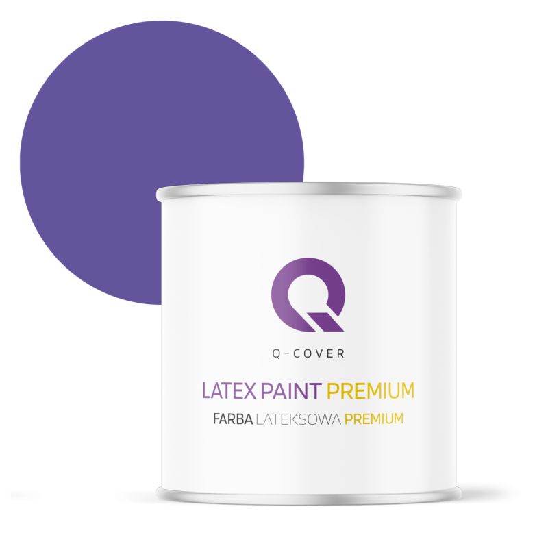 Farba Lateksowa Premium Plamoodporna do Ścian i Sufitów Q-Cover Purpurowy H2711 Głęboki Mat 2L