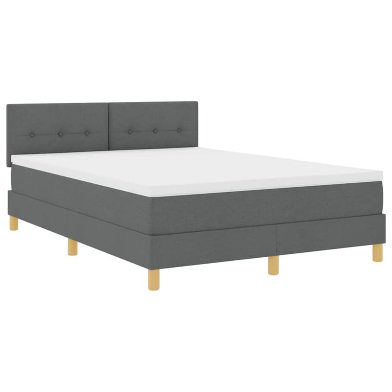 Łóżko z materacem WaszeMeble 135x190 cm Ciemnoszary tkanina z LED WM-3342437 1 szt.