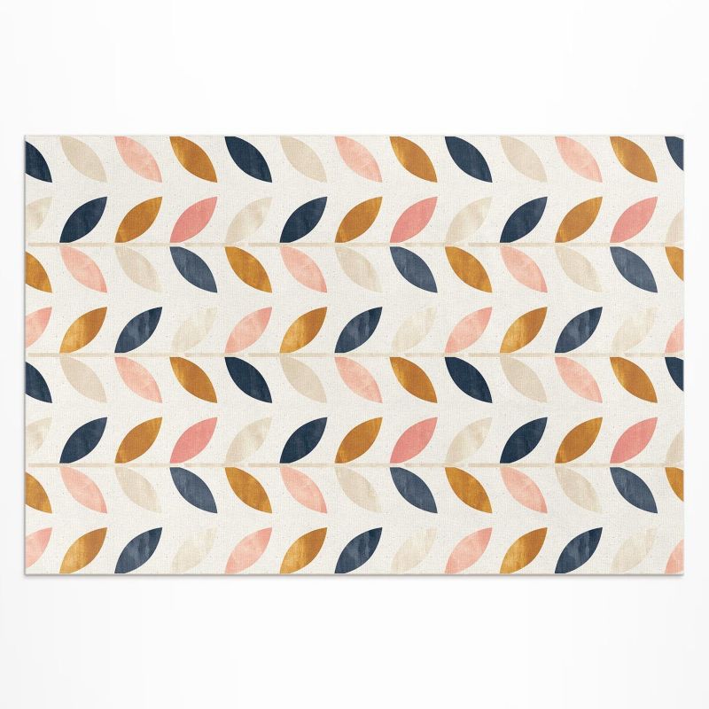 Dywan Winylowy Z Nadrukiem Wallfluent 120x180 cm Drobne listki akwarelowy styl boho 1 szt.