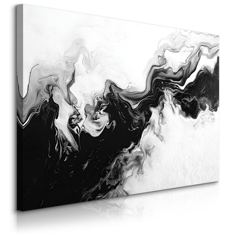 Obraz Muralo Do Sypialni Czarno-Biały Marmur Abstrakcja Nowoczesny Styl 120x80 cm 1 szt.