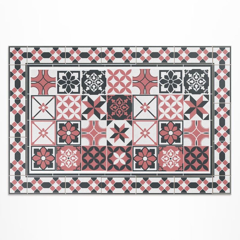 Zewnętrzny Dywan Winylowy Wallfluent 80x120 cm Trójkolorowa geometria ozdobne kafelki 1 szt.