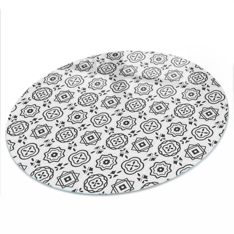 Blat Do Stołu ArtPrintCave fi90 cm Geometryczne wzory 1 - Blat Szklany Okrągły 1 szt.