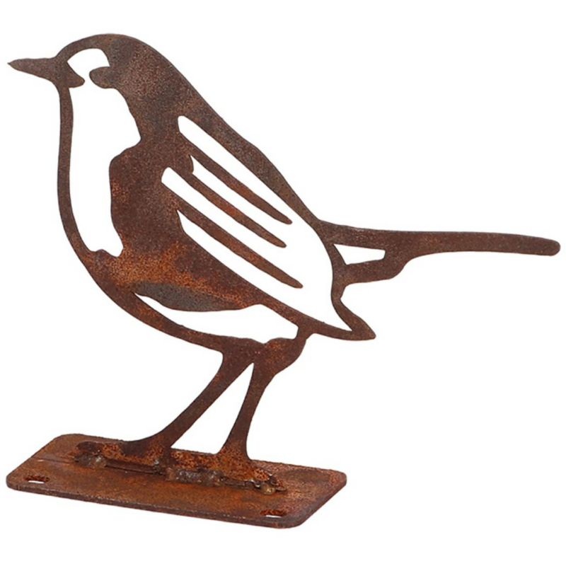 Dekoracja ogrodowa Esschert Design ptak rudzik 12,5x10 stalowa figurka 1 szt.