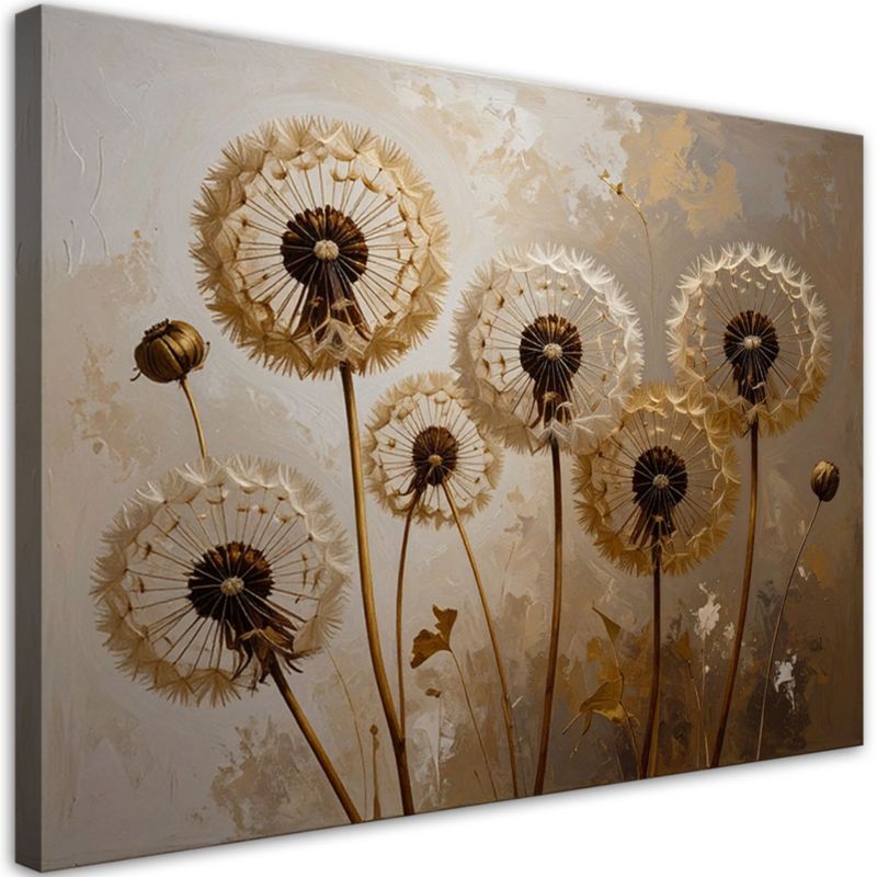 Obraz do salonu biura kuchni Feeby Dmuchawce kwiaty natura beżowy 60x40cm 1szt