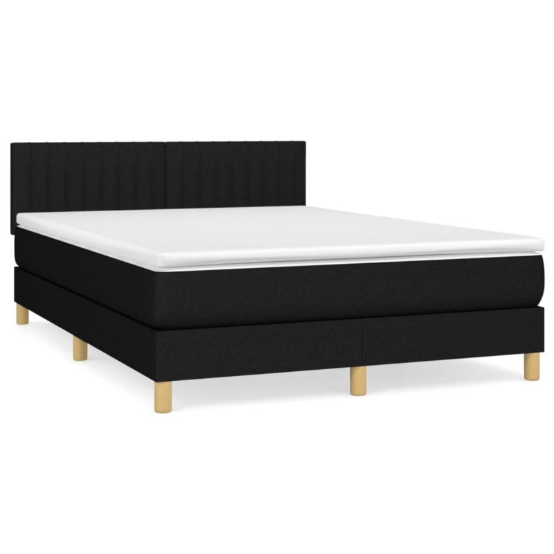 Łóżko z materacem WaszeMeble 135x190 cm Czarny tkanina WM-3140771 1 szt.