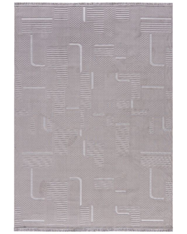 Nowoczesny dywan, geometryczny 200x290cm Sora Vaga Mazovia - szary, na ogrzewanie podłogowe, 1szt.