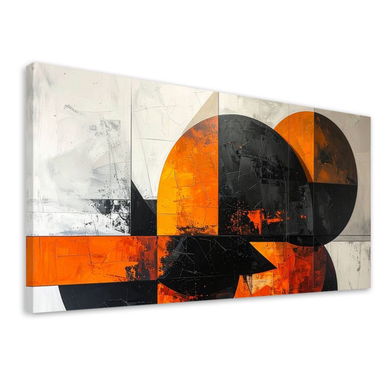 Obraz do salonu biura kuchni Feeby Abstrakcyjne koła kształty pomarańczowy 120x60cm 1szt