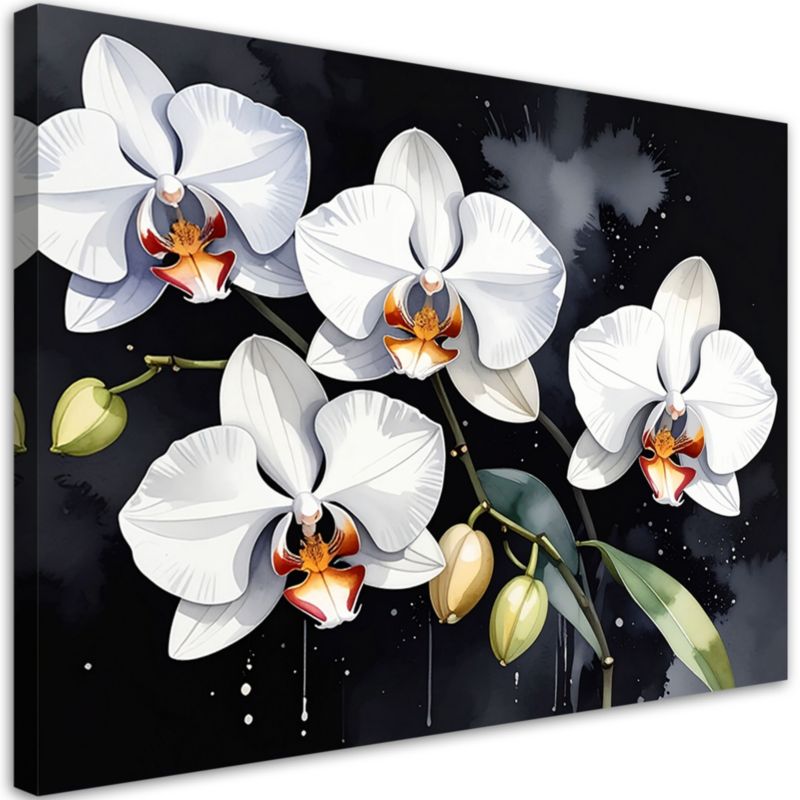 Obraz do salonu sypialni jadalni biura loftu Feeby Białe orchidee 120x80cm 1szt