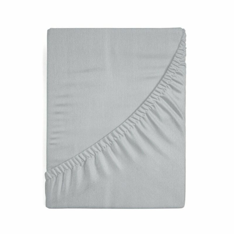 Prześcieradło JERSEY Eurofirany 140 x 200 x 25 cm srebrne bawełniane z gumką szt. 1