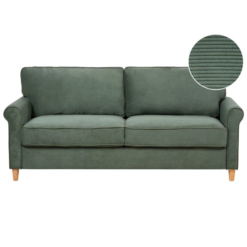 Sofa dla 3 osób Ronneby Sztruks Ciemnozielony 1 szt.