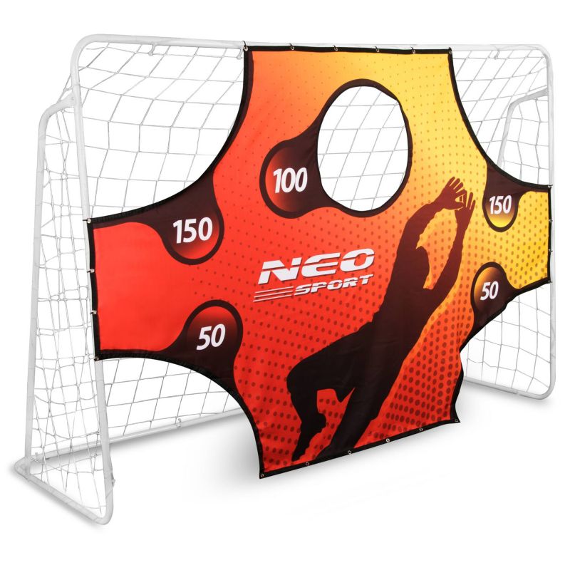 Bramka piłkarska Neo-sport NS-455 metalowa 245x155cm + mata celności 1szt.