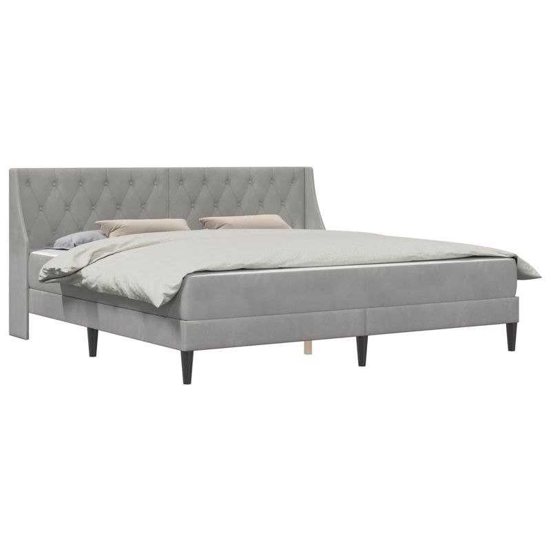 Łóżko Kontynentalne WaszeMeble z Materacem 200x200 cm Szare WM-3414819 1 szt.