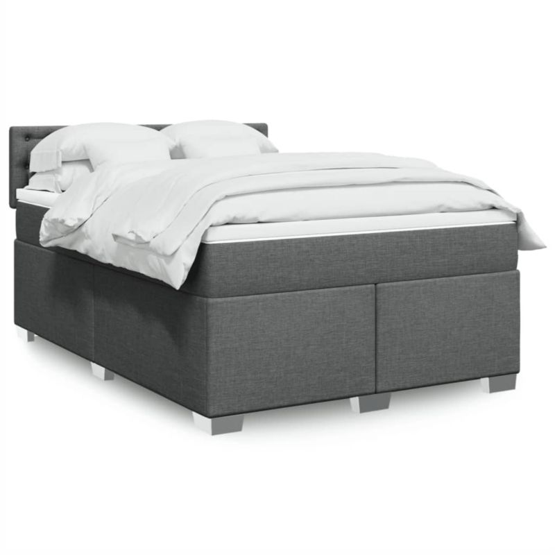 Łóżko z materacem WaszeMeble 135x190 cm Ciemnoszary tkanina z LED WM-3288198 1 szt.