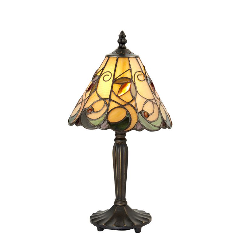 Lampa stołowa kwiaty Tiffany JAMELIA multikolor czarna 1xE14x15W IP20 wym:36,5x20x20cm - 1 szt.