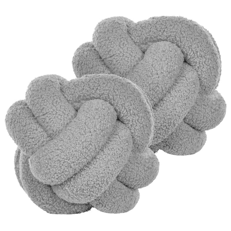 Zestaw 2 poduszek dekoracyjnych Malni Boucle 19 x 19 cm Szary Jednolity 1 par.