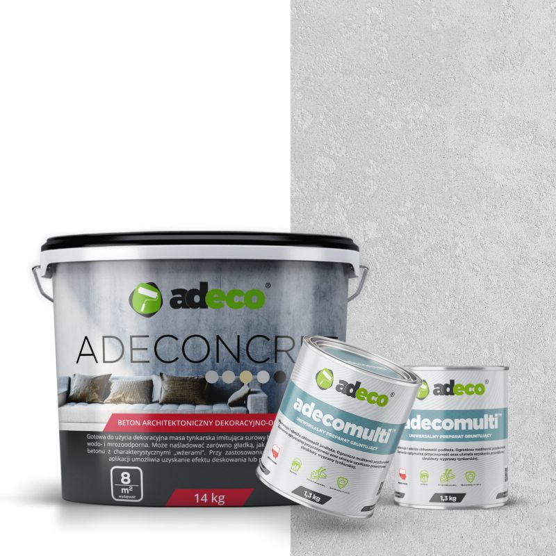 Beton architektoniczny Adeconcret duży zestaw do max 8 m² kolor Platynowy 1 kpl.