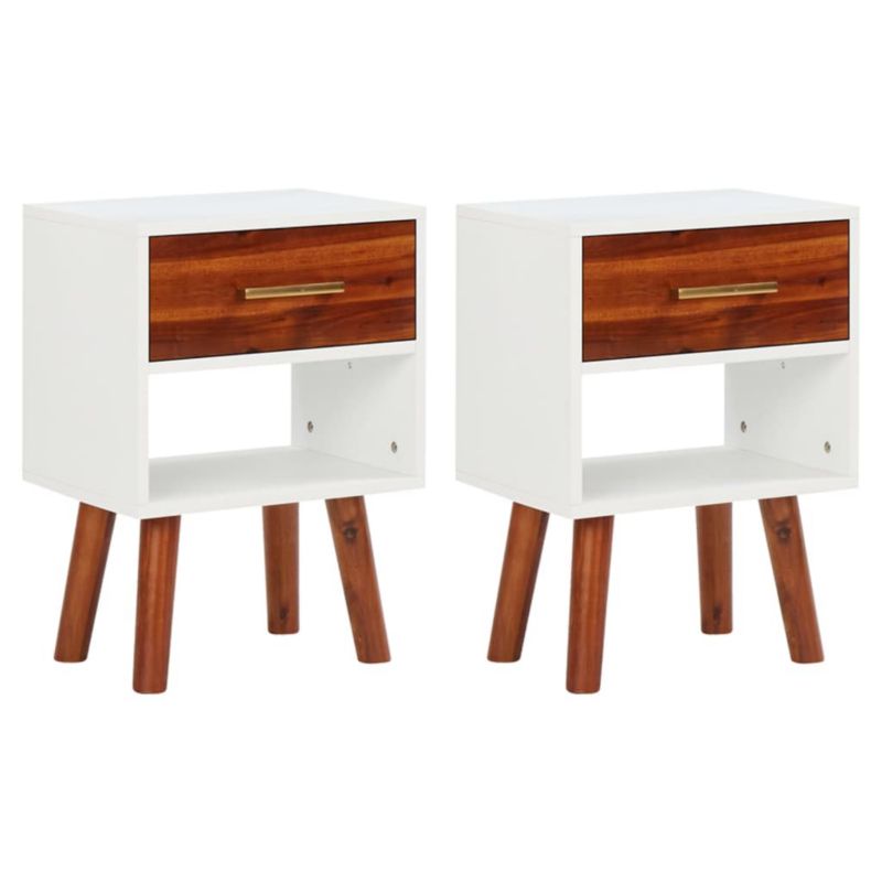 Szafki nocne WaszeMeble drewniane białe WM-245740 2 szt.