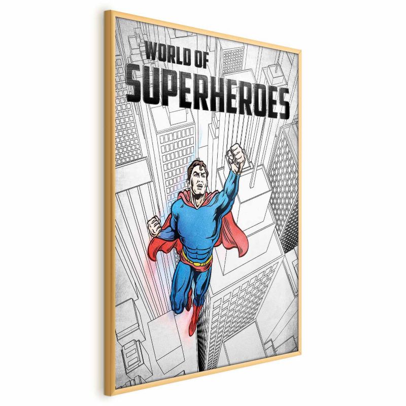 Plakat Artgeist Superheroes 60x90 cm z ramą złotą bez marginesu 1 szt