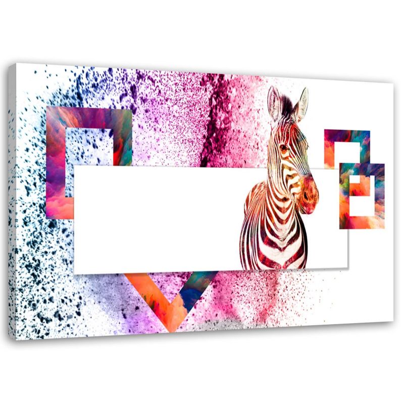 Obraz na płótnie Feeby Kolorowa zebra abstrakcja dla dziecka 60x40cm 1szt