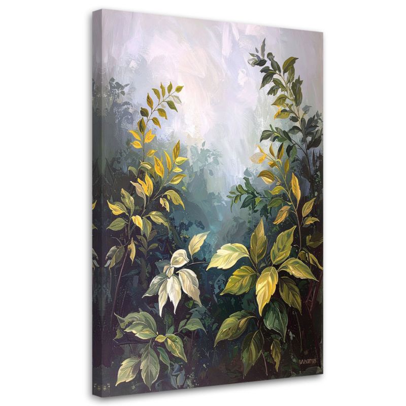 Obraz do salonu sypialni kuchni biura Feeby Zielone liście rośłiny 80x120cm 1szt