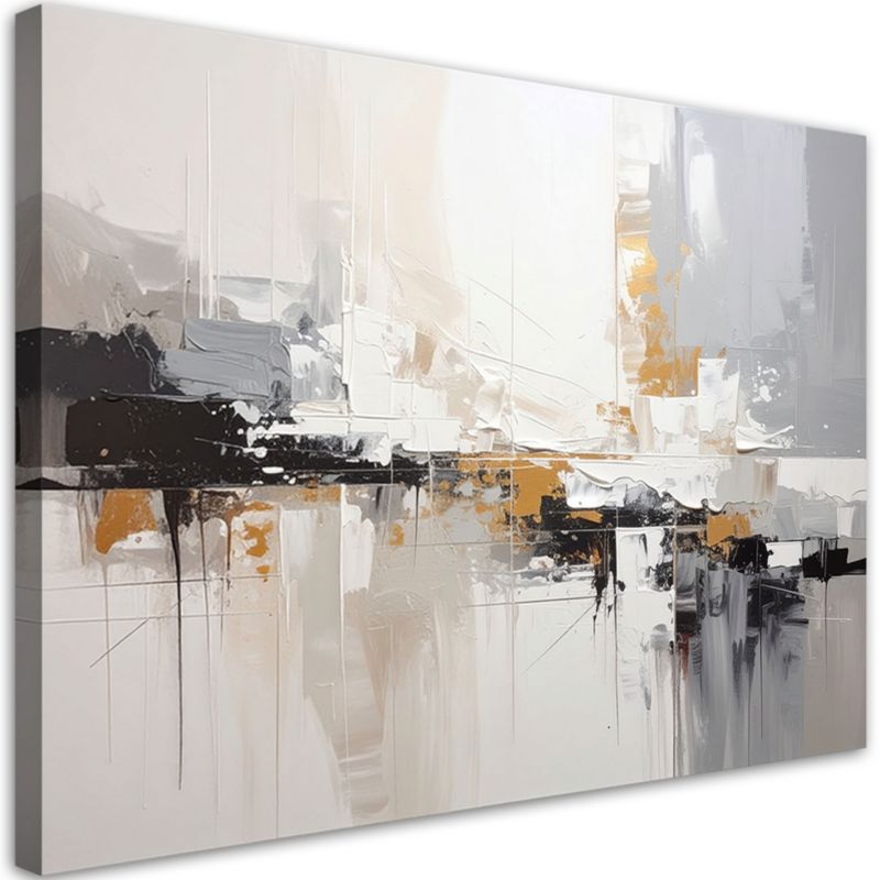 Obraz do salonu sypialni kuchni biura loftu Feeby Beżowa abstrakcja 45x30cm 1szt