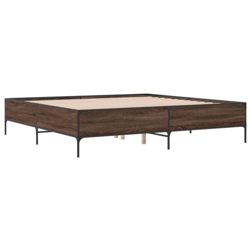 Łóżko metalowe WaszeMeble 200x200 cm brązowy WM-3279781 1 szt.
