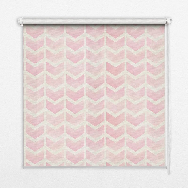 Roleta Przepuszczające Światło Tulup 100x140 cm Różowe Zygzaki Montaż do ściany/sufitu 1 szt.