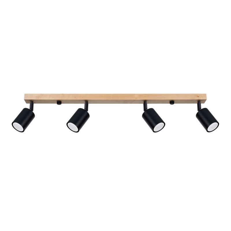 Lampa sufitowa Pure Lume JUNGLO czarna-drewno 4xGU10x10W IP20 wym:17,5x65x96cm - 1 szt.