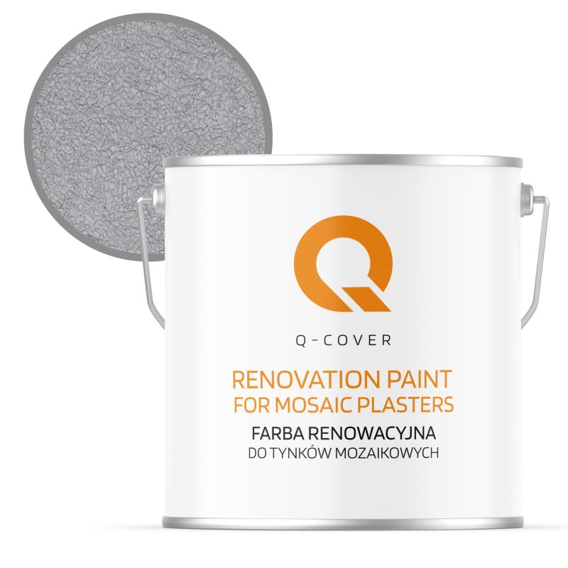 Farba Renowacyjna dla Tynku Mozaikowego Q-Cover Szary Jasny RAL7035 5L