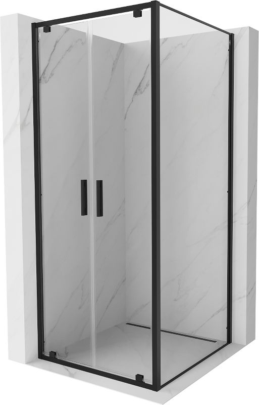 Kabina prysznicowa Mexen Exo uchylna 100 x 100 cm transparent czarna 1 szt.