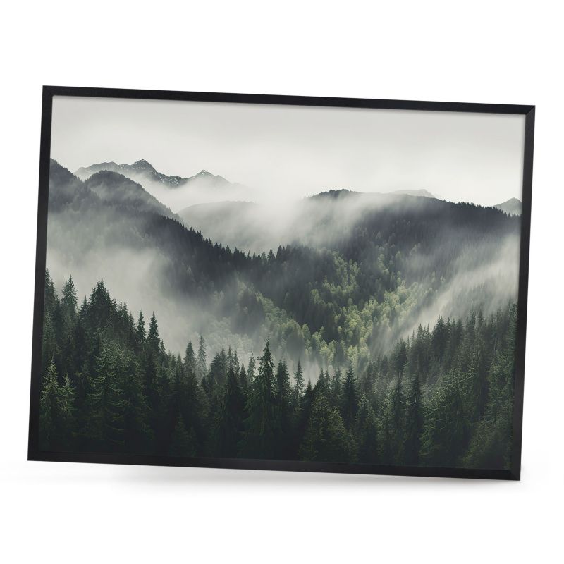 Tablica magnetyczna do salonu ArtPrintCave 80x60 Zielone góry w czarnej ramie 1szt