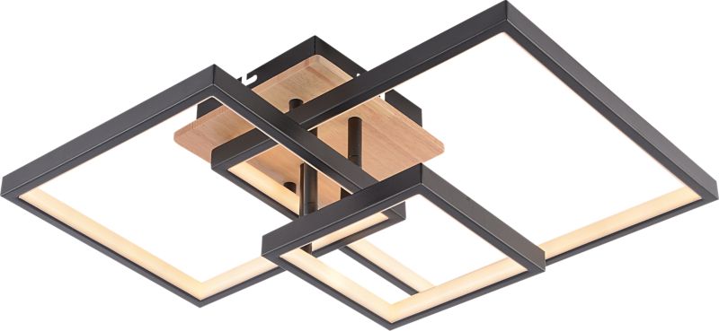 Lampa wisząca z pilotem Vargo czarna-drewno LED 102W 3000-6000K 9500lm IP20 - 1 szt.
