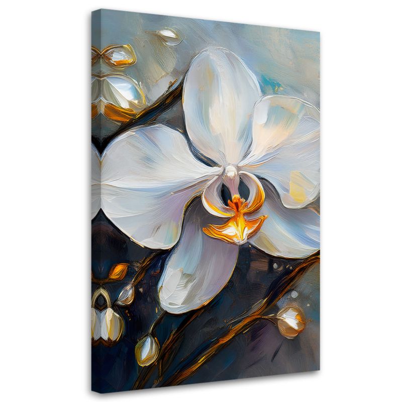 Obraz na płótnie Feeby Storczyki Białe Kwiaty 60x90cm 1szt