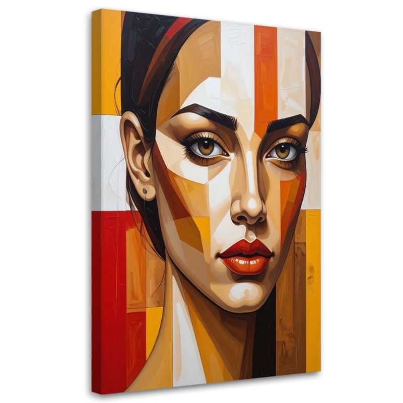 Obraz do salonu sypialni Feeby Kobieta portret pomarańczowy czerwony 40x60cm 1szt