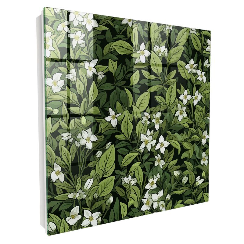 Pudełko Na Klucze Tulup 30x30 cm Roślinny motyw - Biała - Otwierana na lewo 1 szt.