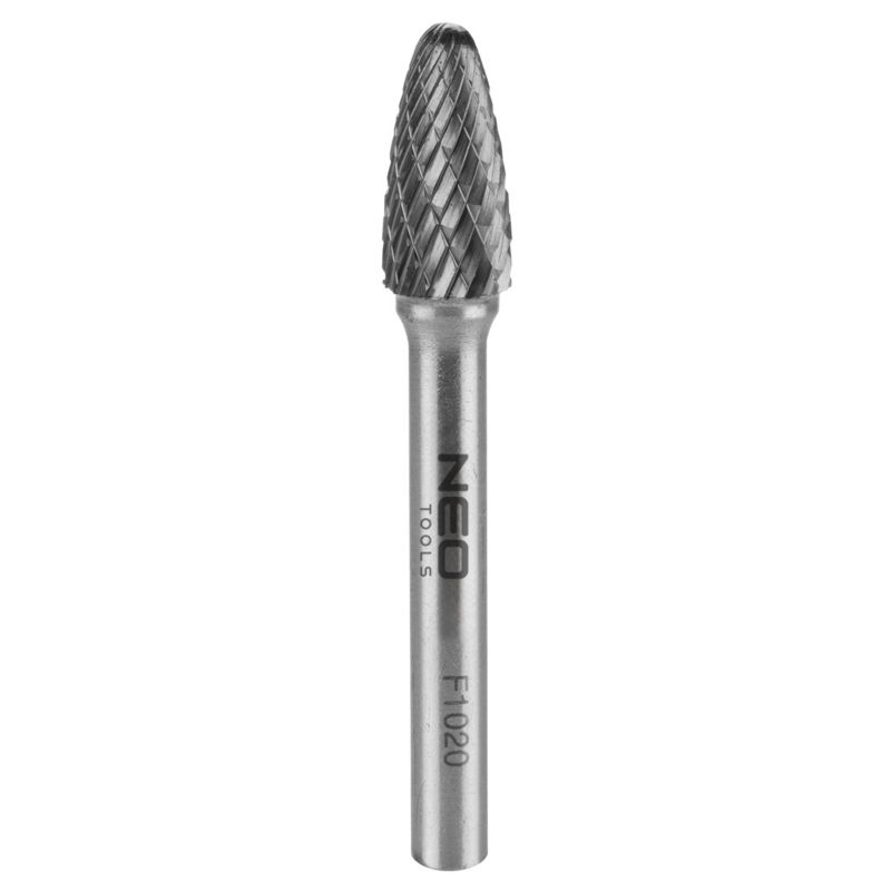 Frez do metalu NEO TOOLS HM, typ F (ostrołukowy zaokrąglony), 10 x 20 mm, trzpień 6 x 45 mm 1 szt