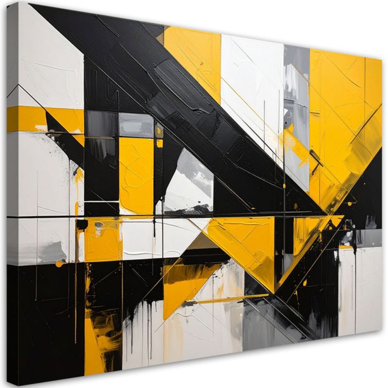 Obraz do salonu sypialni biura loftu Feeby Geometryczne formy abstrakcja żółty 100x70cm 1szt