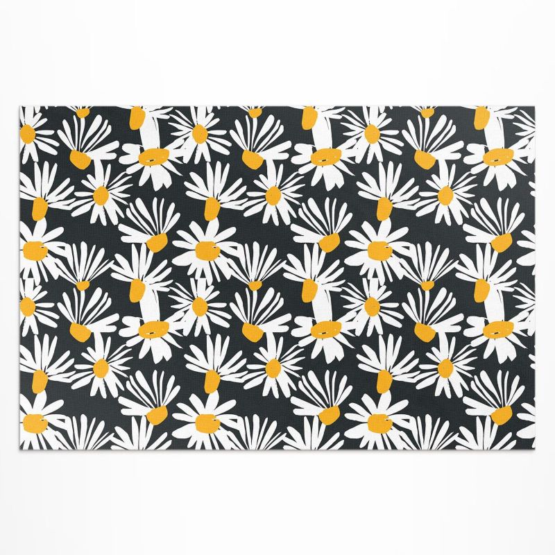 Dywan Winylowy Zewnętrzny Wallfluent 60x90 cm Malowane stokrotki polne kwiatki 1 szt.