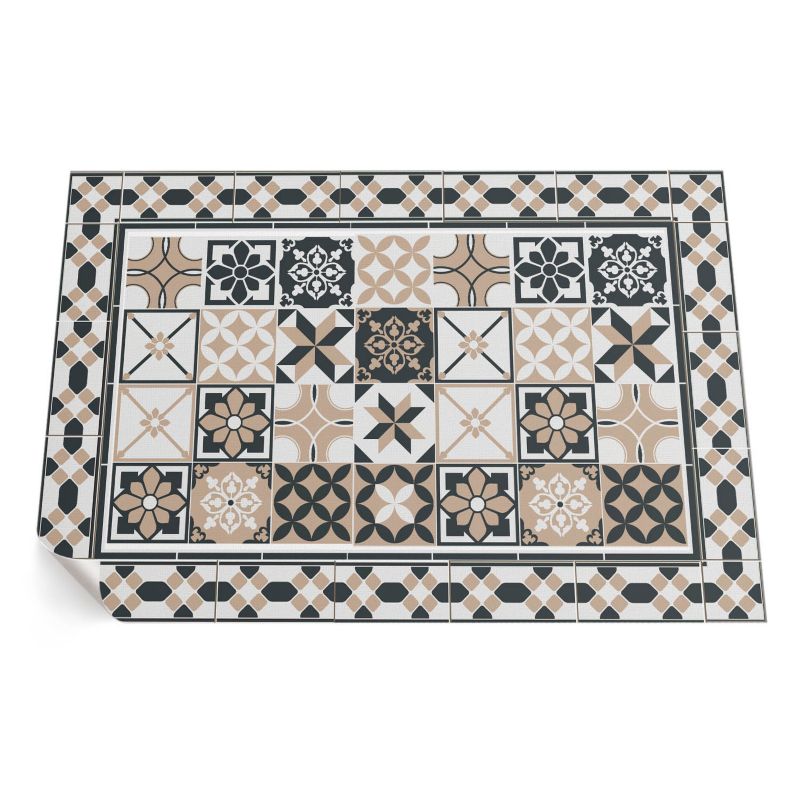 Zewnętrzny Dywan Winylowy ArtPrintCave 100x150 cm Trójkolorowa geometria dekoracyjne kafelki 1 szt.