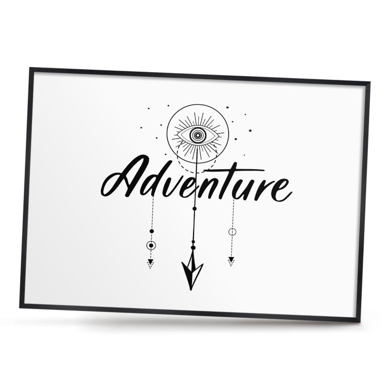 Dekoracyjna tablica magnetyczna ArtPrintCave 100x70 Motyw przygody w czarnej ramie 1szt