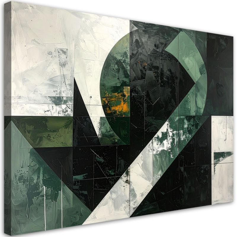 Obraz do salonu sypialni biura kuchni Feeby Abstrakcja kształty zielony szary 60x40cm 1szt