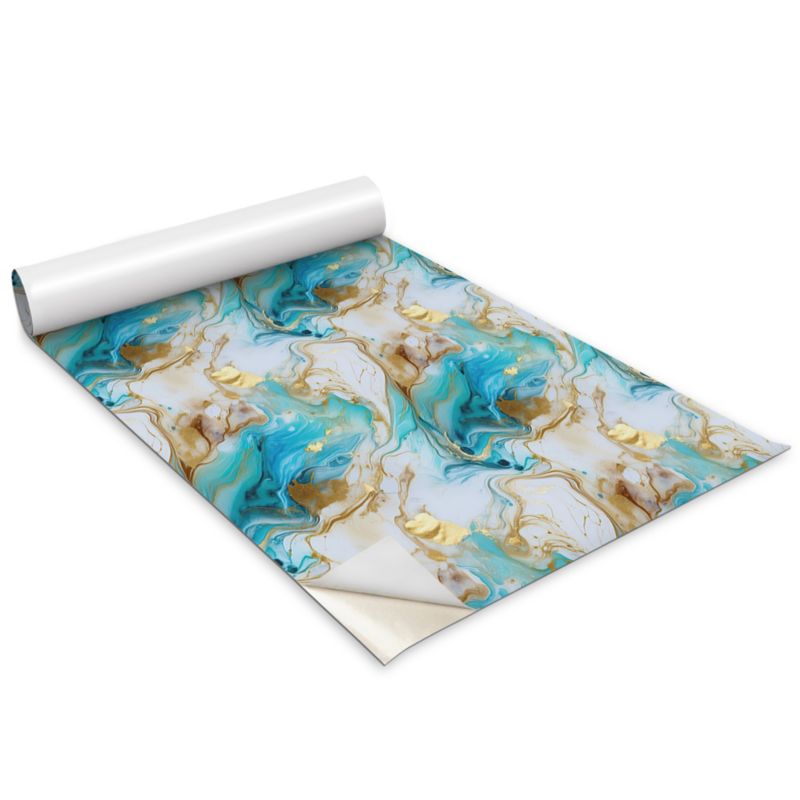 Folia Samoprzylepna Do Mebli Wallfluent 100x50 cm Błękitny marmur Matowa Okleina Dekoracyjna 1 rol.
