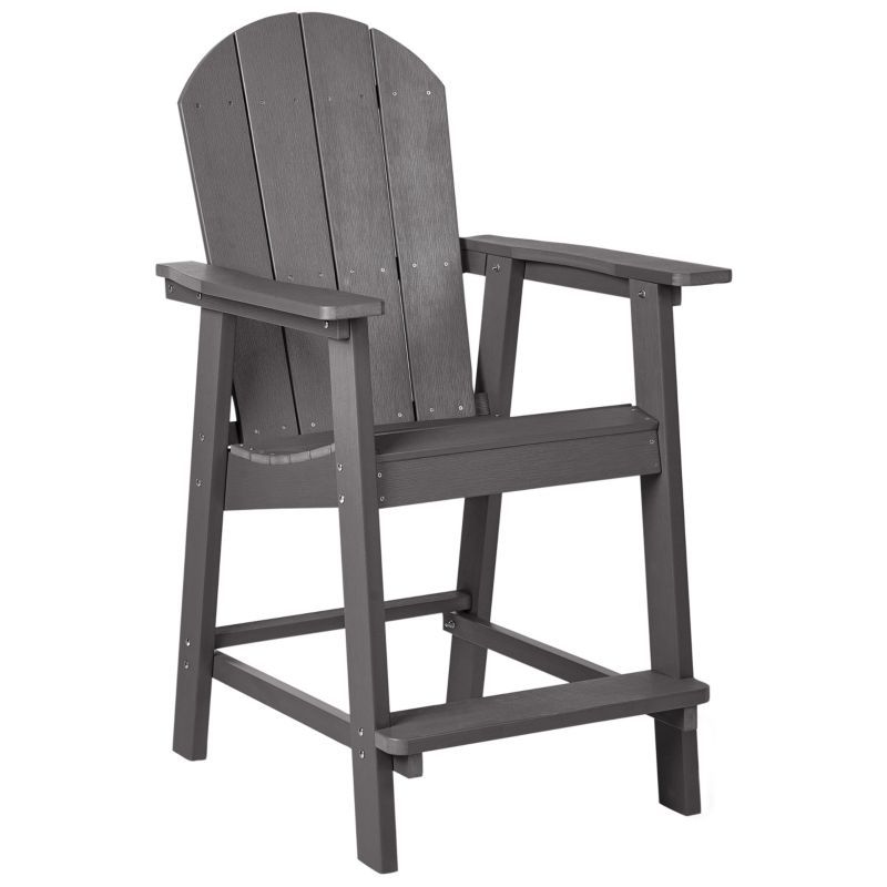 Krzesło barowe ogrodowe Adirondack Materiał syntetyczny Ciemnoszary 1 szt.